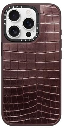 CASETiFY Croc iPhone 16 Pro Case [4.9ft Drop Protection/Compatible with Magsafe] - Burgundy