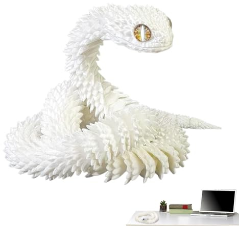 Zuasdvnk Schlange mit Gelenk, Spielzeug mit 3D-Druck, realistische Schlange für Scherze, Büro, Tisch, Innenraum, Auto, Nachttisch