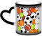 KDKJEDPEAF Sports Ball Magic Color Changing Mug 11oz | Heat Sensitive Ceramic Coffee Cup Reveals Surprise Image | Gift for Her Him, Family, Friends (Black, Red, Blue)