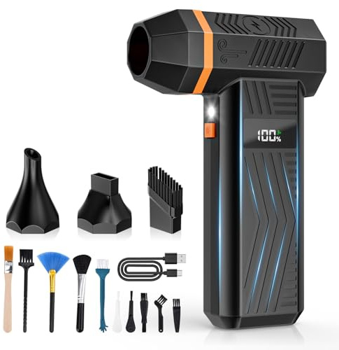 Elektrischer Staubgebläse, GLAM Air Duster Gebläse Akku, 4-stufige 150000RPM Akku Druckluftspray für die Reinigung von Elektronik, Tastatur, Computer Auto und Sofa