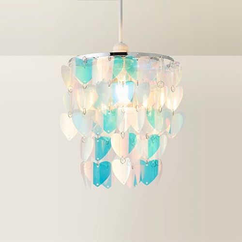 ValueLights | Orla Irridescent 2 Tier Easy Fit Ceiling Pendant Light Lamp Shade | Ceiling Lights, Home Décor & Improvement Essential