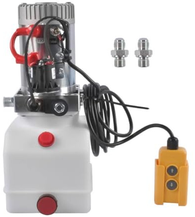 Unité de Puissance de Pompe hydraulique à Simple Effet 12V 4 pintes Compatible avec la remorque à Benne basculante AP03