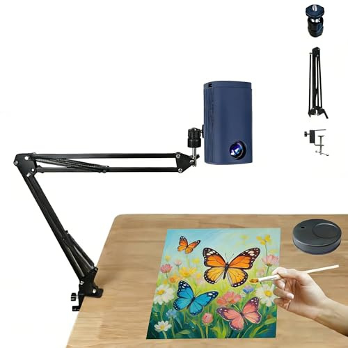 Proiettore artistico per ricalco, disegno, pittura, Smart Sketcher Projector, proiettore portatile per ricalco con supporto, compatibile con tablet, computer e telefoni cellulari
