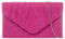 fi9® – Sac à main / Porte-monnaie / Pochette de soirée pour femme en daim plissé - Pour mariage, fête, bal, soirée, rose fuchsia, Medium