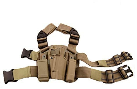 HANSTRONG GEAR H Welt EU Taktische rechte Bein Oberschenkel Hand Holster mit Magazin Taschenlampe Colt 1911 M1911 (DE)