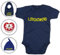 Babyset Feuerwehr Löschzwerg - Strampler/Schnuller/Mütze/Lätzchen / 0-12 Monate/Komplettset/Beruhigungssauger + Babybody (6-12 Monate, Navy Blau)