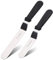 PUCKWAY Angled Icing Spatula, Stainless Steel Offset Spatula, Cake Spatula with Bonus of 10 Pastry Bags, Set of 2 Black 6, 8 inch