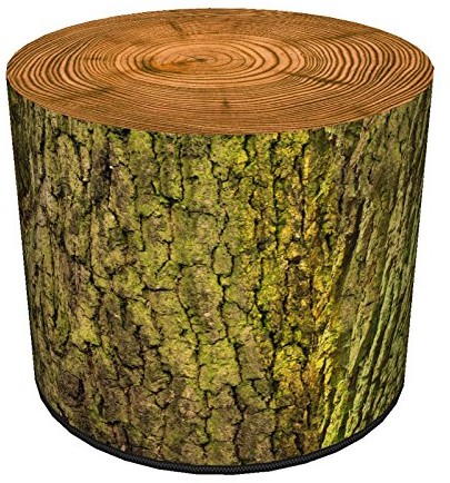 Sitzhocker in Baumstamm Optik aufblasbar Garten Hocker Lounge Bodenkissen Sessel Sitzsack (Moss)