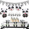 JOYMEMO Panda-Dekorationsset für Geburtstagsparty, mit Wimpel-Girlande, Panda-Schlüsselanhänger, Luftballons aus Mylar, für Mädchen, Babyparty