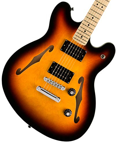Squier by Fender Affinity Series Starcaster Guitar, Maple Fingerboard, 3-Colour Sunburst, Comes with Free Virtual Lessons