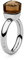 Qudo Firenze Edelstahl Ring mit smoked topaz Stein (braun) (54 (17.2))