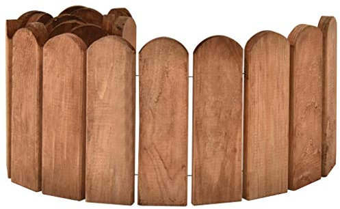 Festnight Bordure de Jardin Rouleaux de Bordure en Bois 3 pcs 120 cm