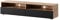 SELSEY REDNAW Meuble TV Moderne avec 2 tiroirs 140 cm Chêne Wotan Noir Brillant