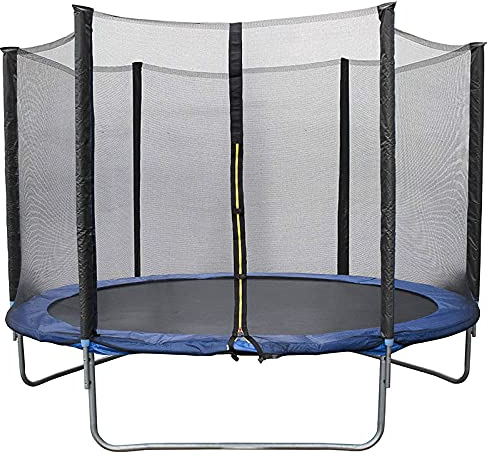 Supfine 6FT Trampolin Outdoor, Ø 183 cm Kinder Gartentrampolin mit Springmatte, Sicherheitsnetz und Kantenabdeckung, Outdoor Trampoline Blau 100 kg