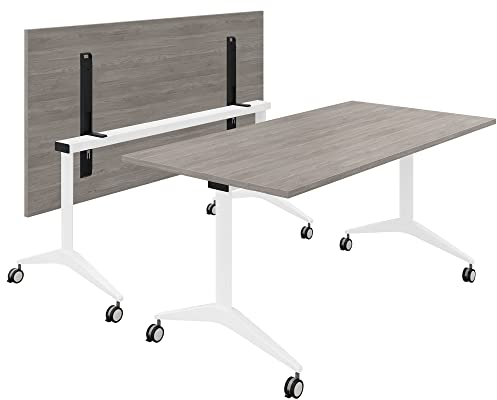 Weber Büro Besprechungstisch Savio 160 x 80 cm | Klappbar | Rollbar | Klapptisch | Nordeiche grau
