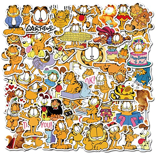 Qemsele Aufkleber für Kinder Kleinkinder, 100 Stück Kinderaufkleber Superheld Aufkleber Sticker für Erwachsene Mädchen Jungen Laptop-Skateboard-Gepäck-Aufkleber Graffiti-Patches-Aufkleber (Garfield)