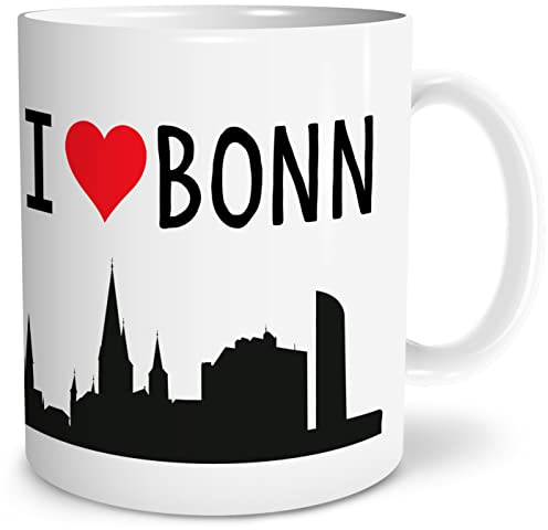 OWLBOOK® I love Bonn Tasse mit Spruch Geschenke Geschenkideen als Erinnerung oder Mitbringsel von einer Reise für Männer und Frauen zum Geburtstag Keramik 300 ml