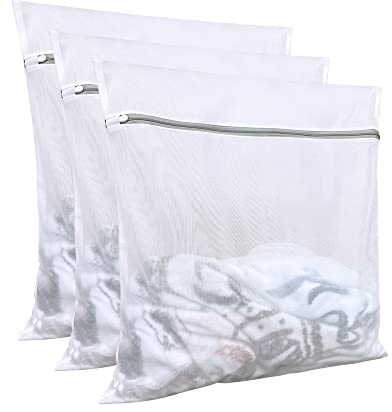 Wäschesäcke für Wäsche (3 Stück, 61 x 61 cm), große Netz-Wäschesäcke, Feinwäschesäcke für Waschmaschine