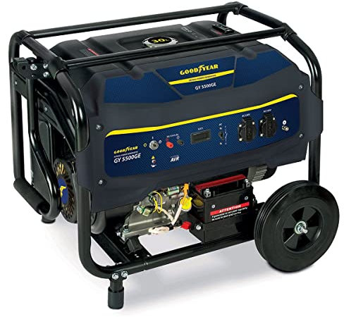 Grupo electrógeno 5500 W Motor OHV 4T Gasolina Arranque eléctrico y manual 389 cm³ 13 CV AVR Autonomía 8 h GOODYEAR