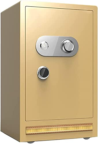 BEZAX Tresor mit digitalem Zahlenschloss und mechanischem Schloss, wasserdicht, bruchsicher, aufbruchsicher, golden, 70 cm