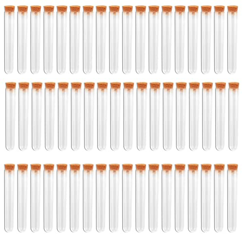 JAPCHET 100 PCS 10ml Clear Plastic Test Tubes, 15 x 100mm Small Sample Test Tube with Lid for Candy Beads Bath Salts