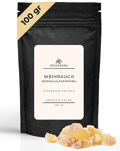 Weihrauch zum Räuchern 100 gr aus Äthiopien, Eritrea Boswellia papyrifera Räucherharz naturreines Räucherwerk Kirchenqualität Incense Weirauch Harz räuchern Frankincense Kirchenweihrauch