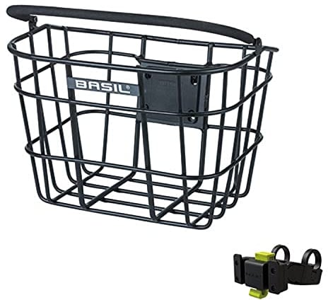 Basil Front Basket Bremen ALU Quick Assembly, Klickfix Handlebar Bracket (Aluminium), Removable Aluminium Design, Aluminium Wire