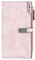 HNOOM Portefeuille Femme en Cuir PU Longue Porte Monnaie Femme Grande Capacite Porte Feuilles pour Femme avec 24 Emplacements Cartes et Zippé Pochette à Monnaie (Rose-L)