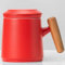 Disoza Tasse avec couvercle Tasse à thé en porcelaine avec couvercle et passoire Céramique 400ml Tasse à thé et café avec anse Tea Cup Set Cadeau pour Femmes Hommes Rouge Tasse à thé