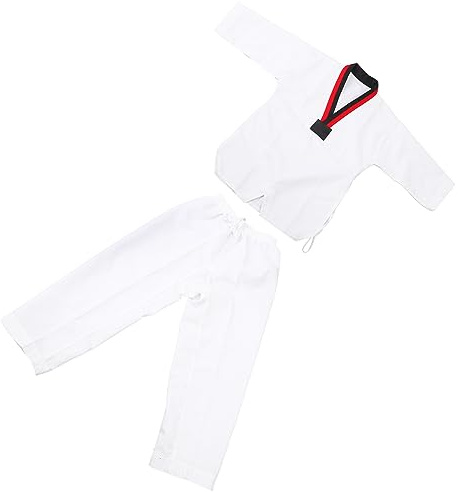 Uniforme Tradicional de Taekwondo, Uniforme de Taekwondo Ventilado de Algodón Duradero, Ampliamente Utilizado, Cómodo y Suave para Entrenamiento de Artes Marciales (M)