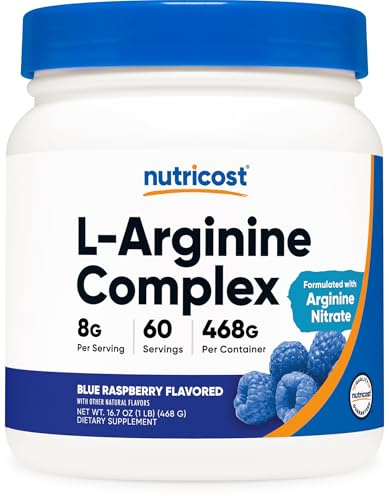 Nutricost L-Arginine Complex (Blue Raspberry, 60 Servings) - Gluten Free, Non-GMO