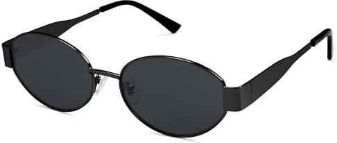 SOJOS Retro Sonnenbrille Damen Herren Oval Metal Trendy Classic UV400 Schutz Sonnenbrillen SJ1217