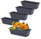 Lambo Lot de 5 pots de fleurs longs pour rebord de fenêtre, jardinières rectangulaires avec trous de drainage et plateaux pour