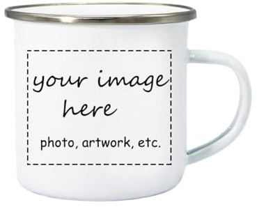 East-hai-buy Custom Enamel Coffee Mug DIY LOGO Photo Creative Text Travel Tea Cup Personalized Gift for Dad Mom Sister Brother Friends Sliver,200-400ml