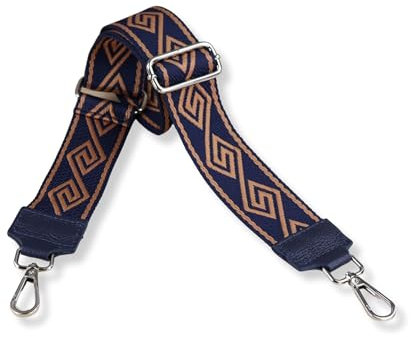 Blade Taschengurt - Verstellbarer Schultergurt für Taschen - Austauschbare Taschengurte für Damen - Taschengurt, 5 cm breit - Gurt für Bauchtaschen - Taschenriemen mit silbernen Schnallen-Navy-4