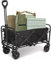 Black Heavy Duty Festival Trolley Camping trolley on wheels Folding Garden Trolley Cart Wagon Truck Wheelbarrow For Shopping,Fishing,Gardening