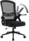 naspaluro Sedia da Ufficio Scrivania Ergonomica, Con Braccioli Pieghevoli, Altezza Regolabile, Seduta e Schienale in Rete Respirante, Girevole con Ruote, Funzione Oscillante Nera