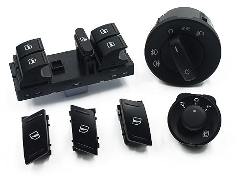 Elektrischer Fensterheberschalter für Skoda Octavia Mk2 1Z, Master-Schalter für elektrische Fensterheber, Scheinwerfer, Seitenspiegel, Schalterknopf 1Z0941431E 1Z1959565A 1Z0959858B