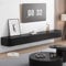 Ribanedy Meuble TV Suspendu Moderne | Console multimédia de Divertissement Murale | Grand Banc de Rangement pour TV pour Salon et Bureau (Noir, 160cm)