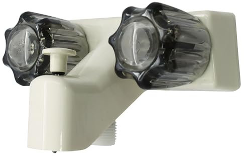 WMF Rubinetto per vasca e doccia per camper e camper, doppie maniglie fumo, 10,2 cm al centro, pergamena, non metallico, per rimorchi da viaggio, camper indispensabili, accessori per camper, fattoria,