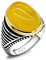 Vintage antiker Ring Türkei Herren Mann Geschenk Gelb Natürlicher Achat Ring 925 Sterling Silber Achat Ring Klassisch Vintage Unisex