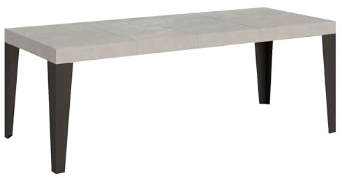 Ausziehtisch 90x90/246 cm Flame Premium Kaschmir Gestell anthrazit