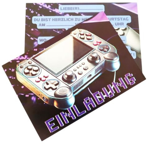 Olanmarp Einladungskarten Kindergeburtstag - Karten für Jungen und Mädchen - Einladung für einen unvergesslichen Geburtstag - 10 Stück (Gaming)