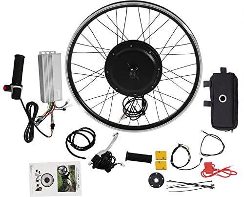 Queeucaer 26 Zoll 48V 1000W E-Bike Vorderrad Umbausatz Motor Conversion Kit(außer Batterie) ohne Reifen
