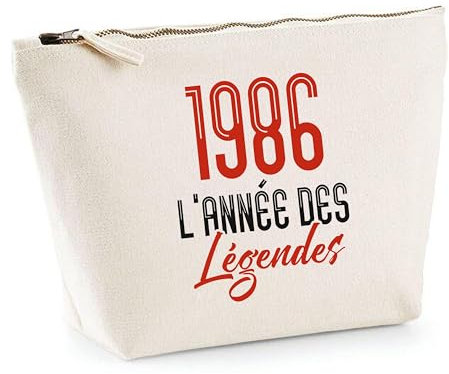 Trousse 1986 l'année des légendes | Pouch | Idée Trousse Toilette Maquillage Cadeau Anniversaire Fête Original Famille Travail Départ Collègue Retraite