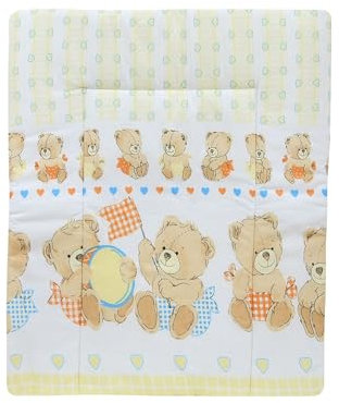 Baby Delux Wickelauflage Wickelunterlage 60x75 cm 75x70 cm weiche Wickeltischauflage Baumwolle wasserdicht waschbar (Babyland gelb, 60x75)