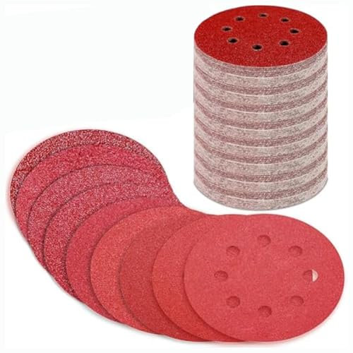 Vocdikficy 170 Pièces Disques Abrasifs 5 Pouces 8 Trous Crochet et Boucle 40 60 80 120 180 240 320 400 600 Papier de Verre Rond pour Ponceuse