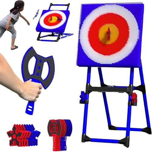Axe Throwing Game Set - Indoor & Outdoor Fun Activity with 8 Long-Handled Flying Axes & 8 Five-Star Darts, Perfect for Adults & Sports Enthusiasts