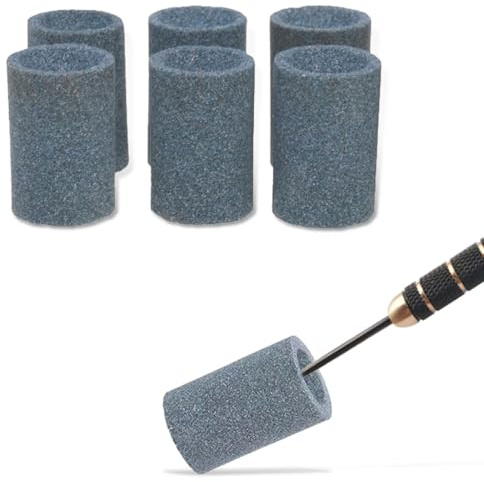 PYEUIFT 6 Stück Dart Schleifstein,Schleifsteine für Metallspitzen,Dart Schleifstein für Metall Darts,Rund Dart Point Spitzer Darts Sharpening Stones,für Dartpfeile Mit Metallspitze