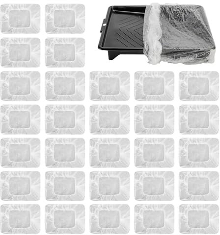 30 Pcs Disposable Paint Tray Liners - 30 x 50 cm Paint Pan Liners for Roller Trays Liners for Wall & Ceiling Painting - Suitable for 9inch Long Paint Rollers - Easy to Clean Up